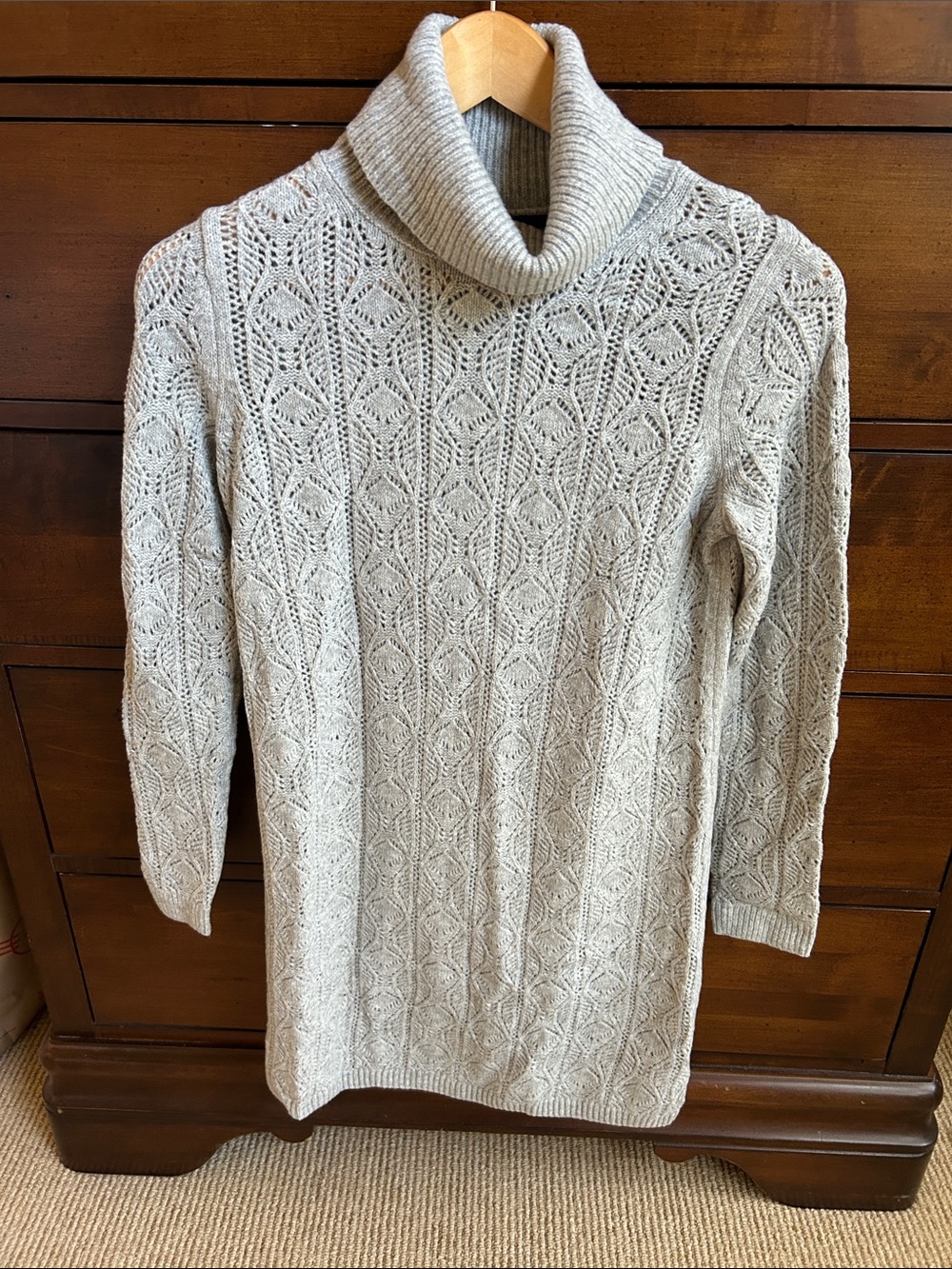 New CashSoft Pointelle Turtleneck Sweater Dress Size XS by Gap